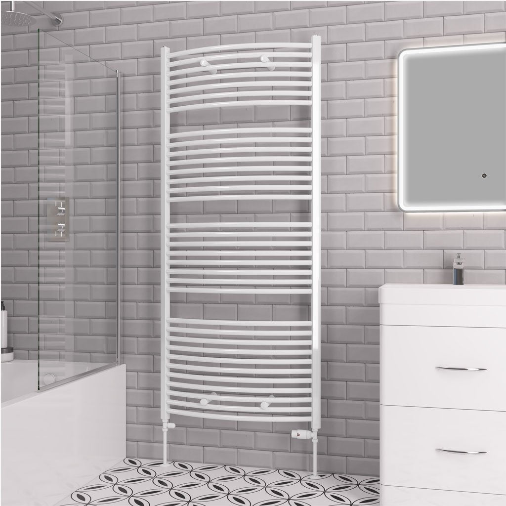 Eastbrook Biava Curved Gloss White Towel Rails