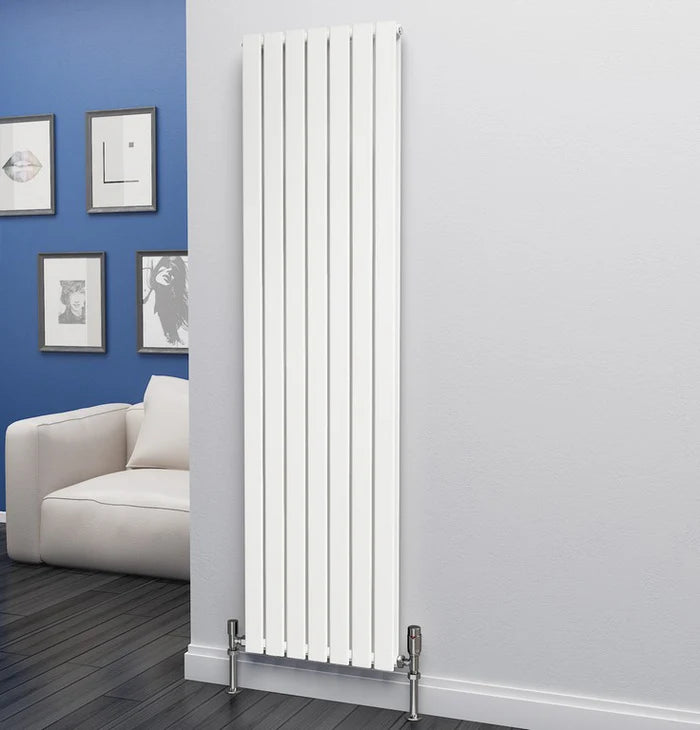 Eastgate Eben Steel White Double Panel Vertical Designer Radiator 1800x476
