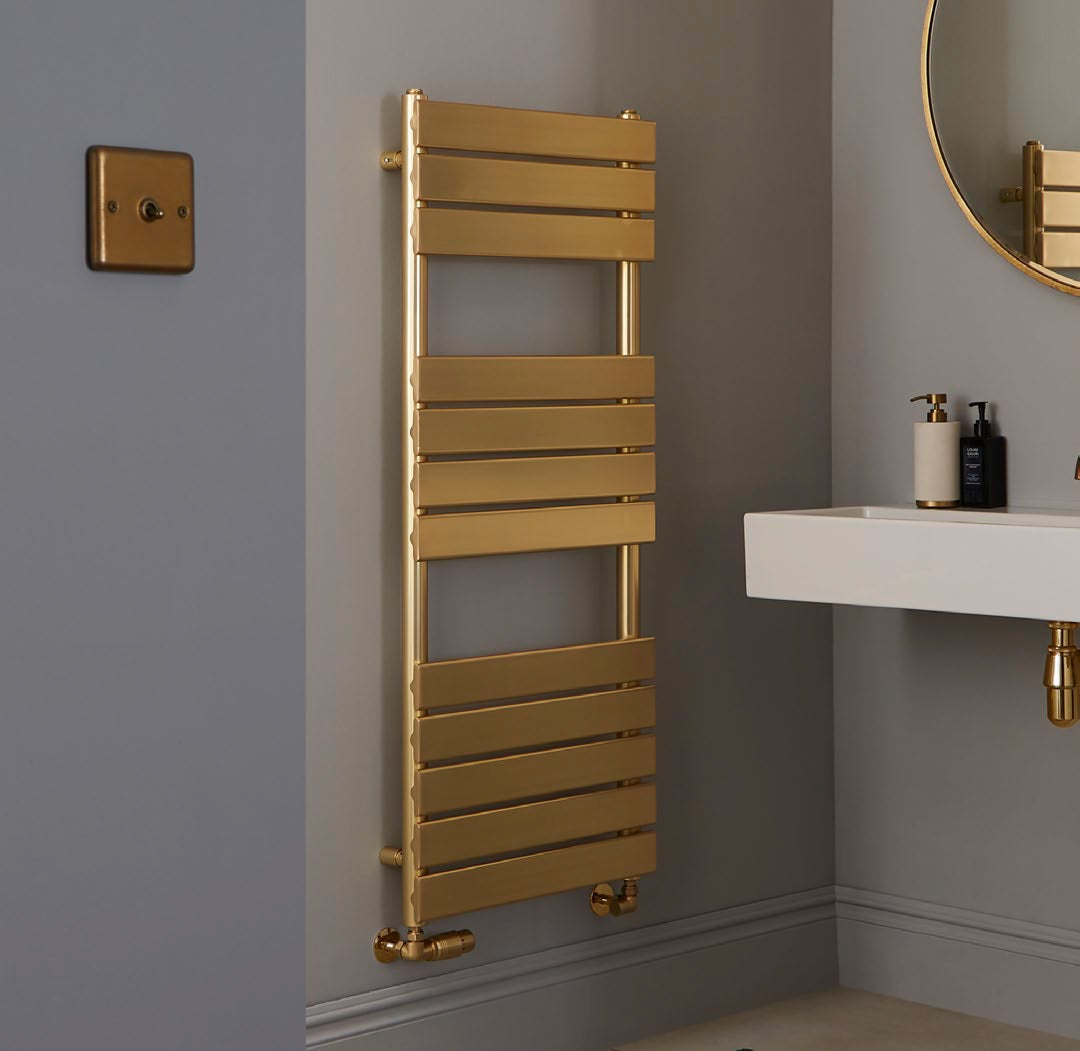 Kartell Malibu Brushed Brass Designer Towel Rail 1200mm x 500mm MAL1200-500BB