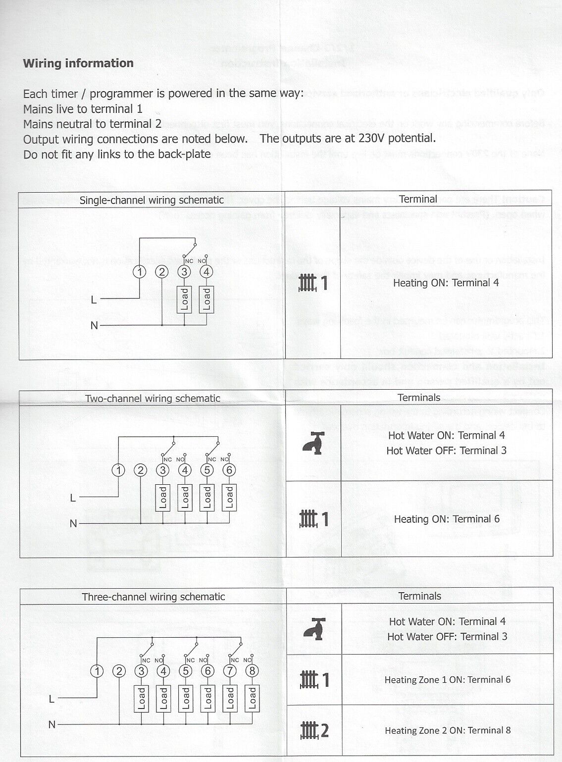 Keyplumb Three Channel Central Heating Thermostat – K97707 Leaflet 2