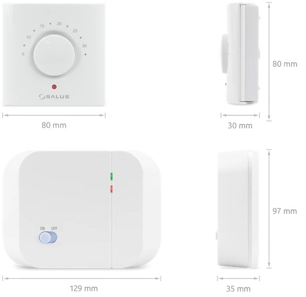 Salus Wireless RF Central Heating Room Thermostat and Receiver