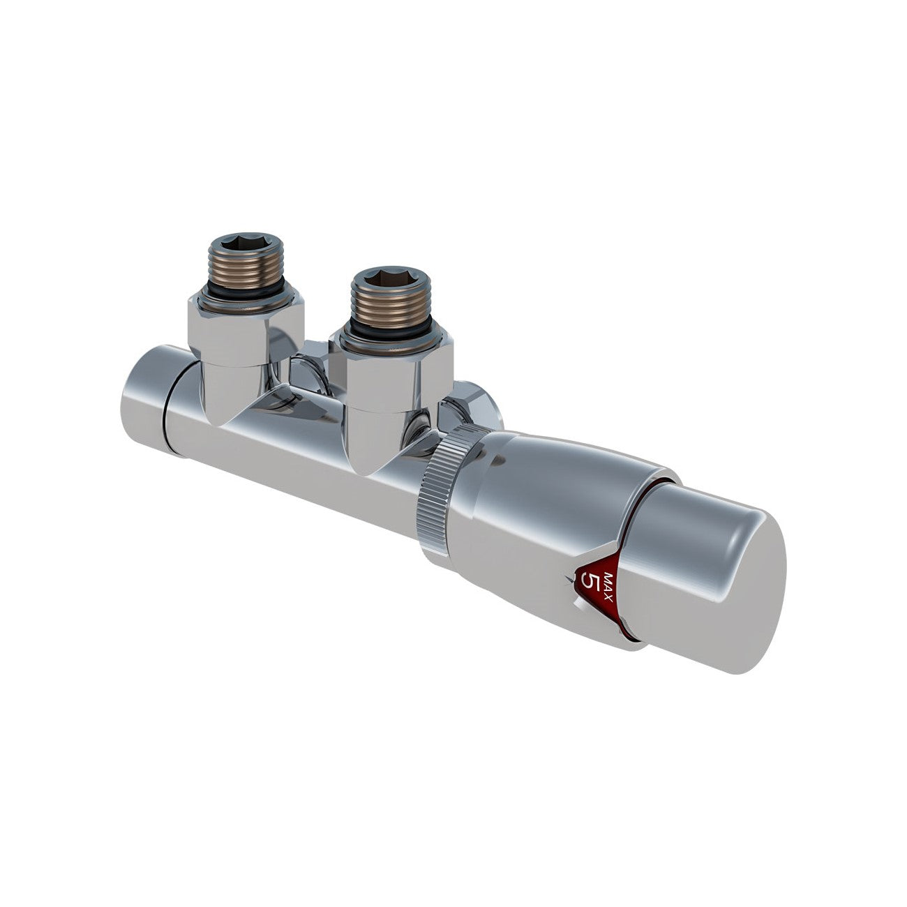 Eastbrook Angled Chrome Twin Inlet Thermostatic Radiator Valve 15mm 54.0015