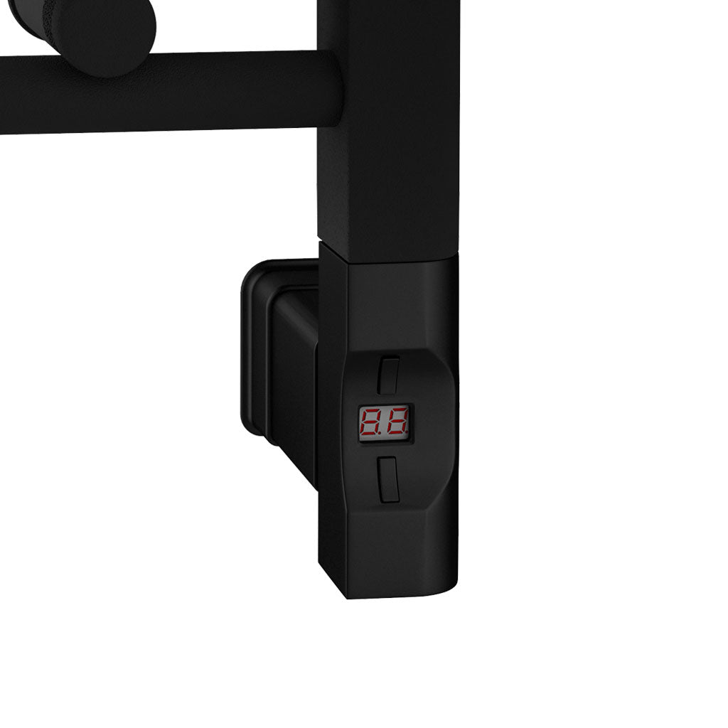 Eastbrook Biava Electric Hidden Vent Straight Matt Black Towel Rail 1118mm x 750mm 61.0110-ELE-8.425