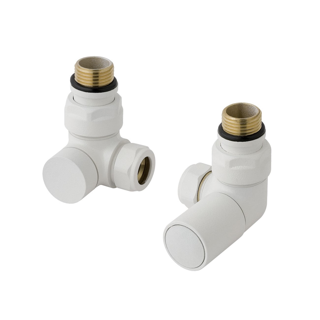 Eastbrook Corner Matt White Manual Radiator Valves 15mm (Pair) 41.3017
