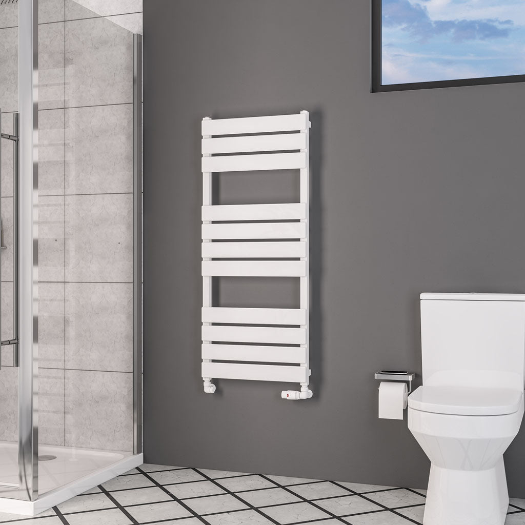 Eastbrook Deddington Gloss White Designer Towel Rail 1200mm x 500mm 89.0859