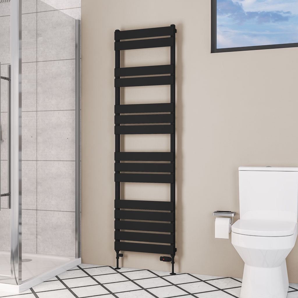 Eastbrook Deddington Matt Black Designer Towel Rail 1800mm x 500mm 89.1527