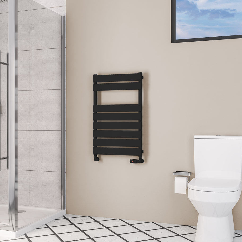 Eastbrook Deddington Matt Black Designer Towel Rail 800mm x 500mm 89.1525