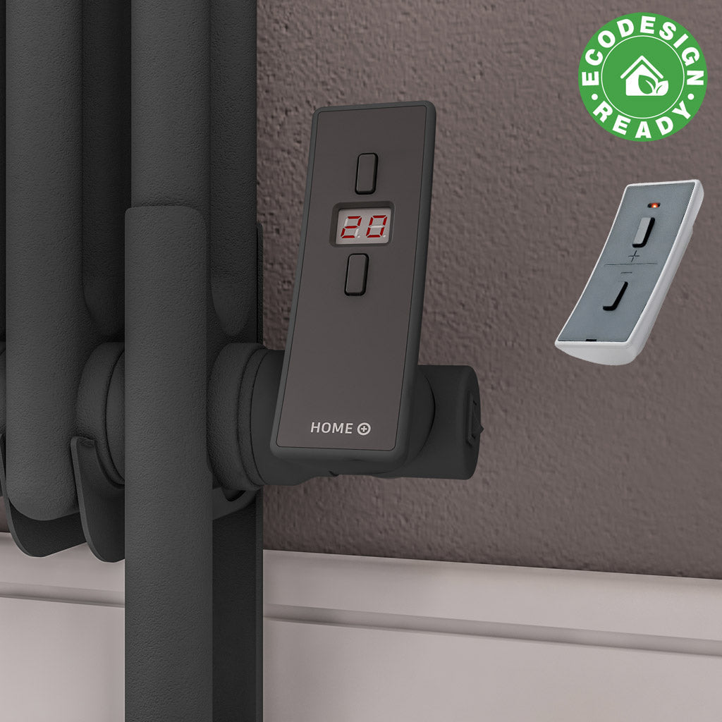 Eastbrook Rubano Electric Vertical Matt Anthracite 2 Column Radiator 1800mm x 503mm 81.0065-ELE-8.545