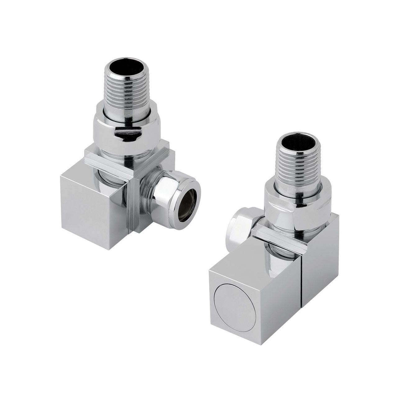 Eastbrook Square Chrome Corner Manual Radiator Valves 15mm (Pair) 41.3010