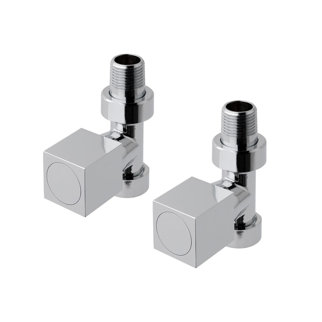 Eastbrook Square Straight Chrome Manual Radiator Valves 15mm (Pair) 41.3002