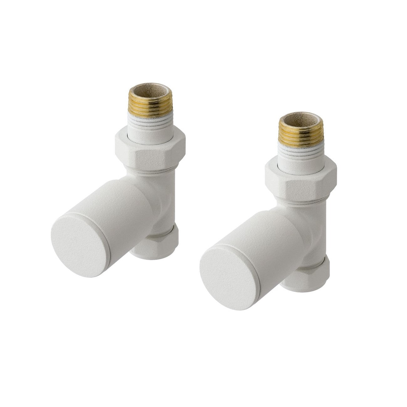 Eastbrook Straight Matt White Manual Radiator Valves 15mm (Pair) 41.3013