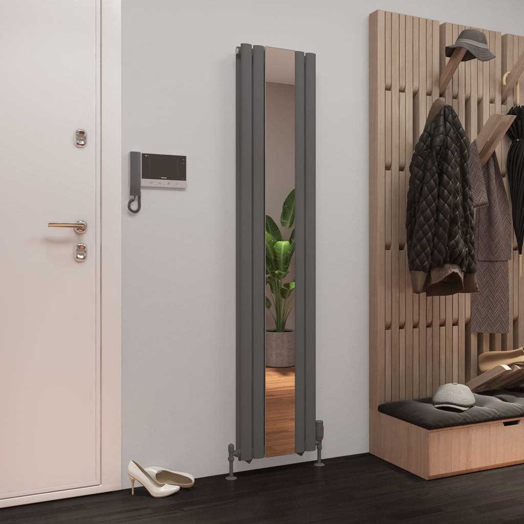 Eastbrook Tunstall Matt Anthracite Double Panel Designer Mirror Radiator 1800mm x 380mm 81.0170