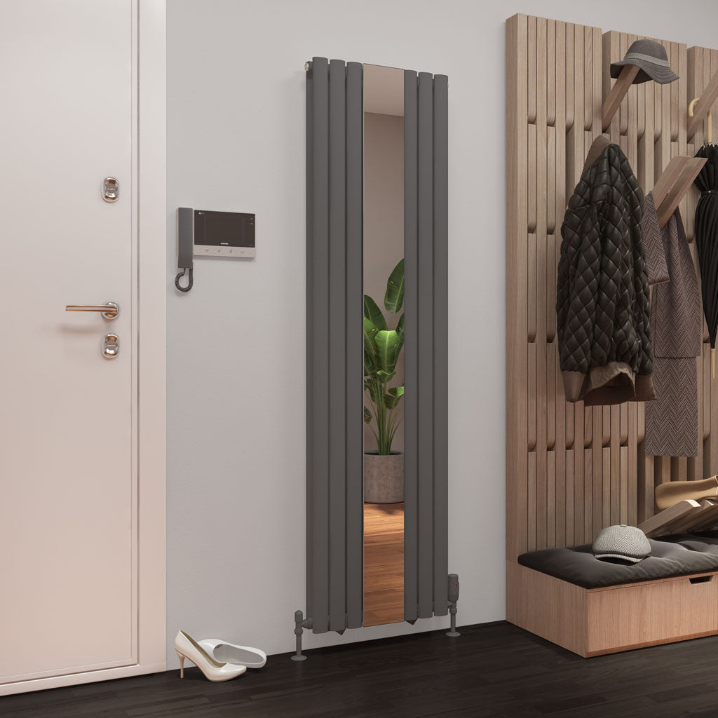 Eastbrook Tunstall Matt Anthracite Double Panel Designer Mirror Radiator 1800mm x 500mm 81.0171