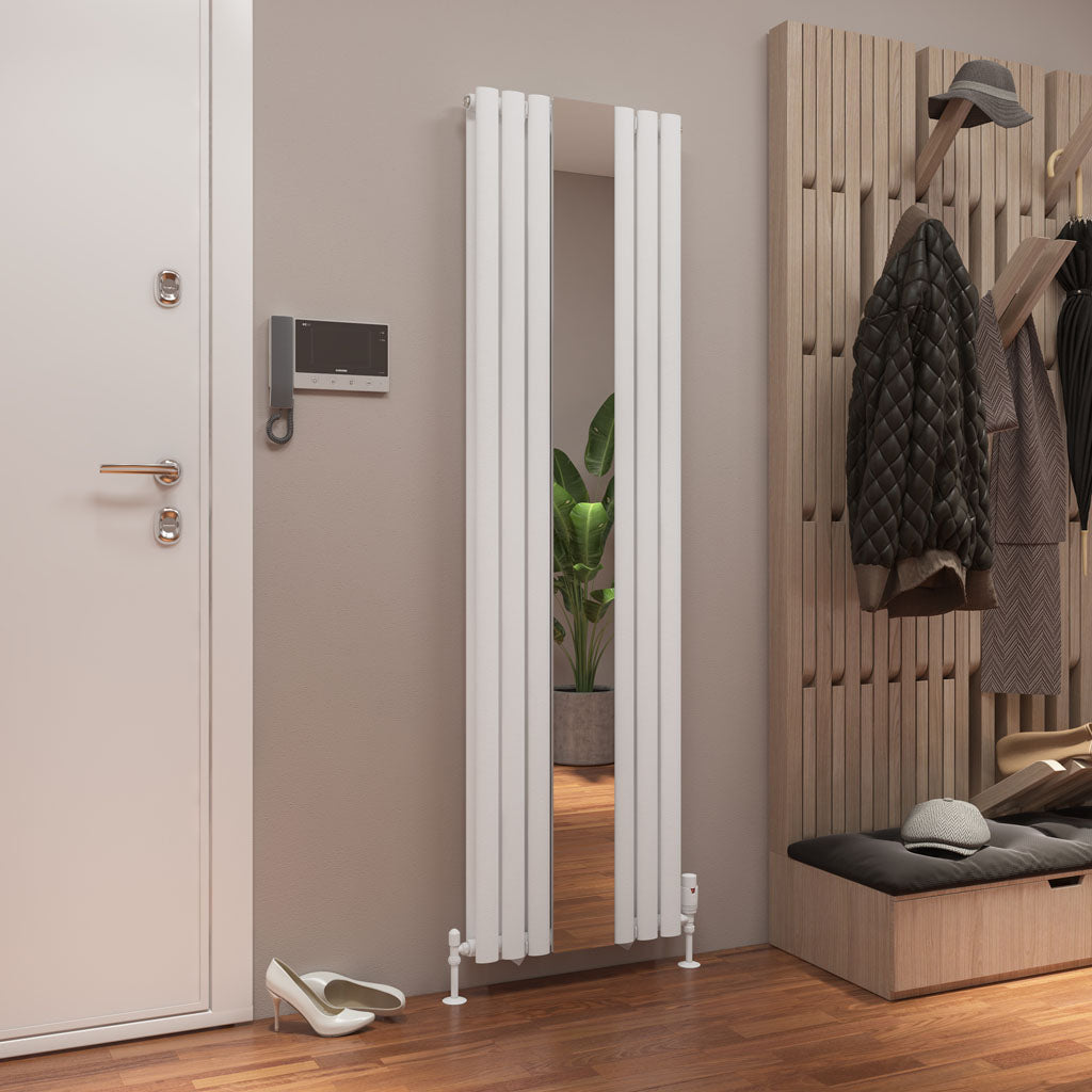 Eastbrook Tunstall Matt White Double Panel Designer Mirror Radiator 1800mm x 500mm 81.0153