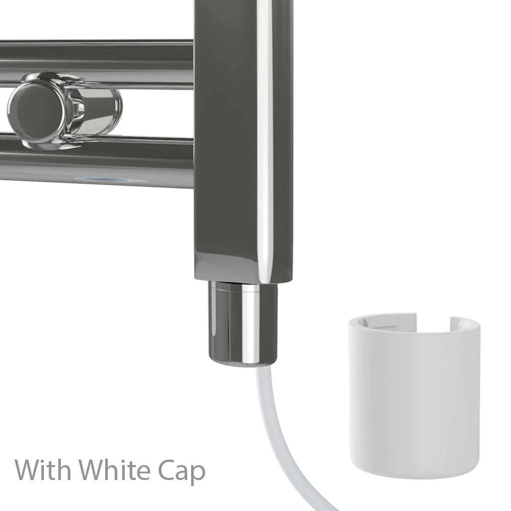 Eastbrook Tuscan Electric Multirail Square Gloss White Towel Rail 1200mm x 500mm 89.1649-ELE-8.017-8.025