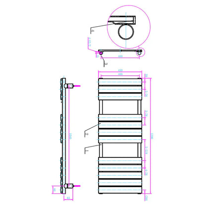 Tailored Bathrooms Queenstown Designer Towel Radiator  Brushed Bronze