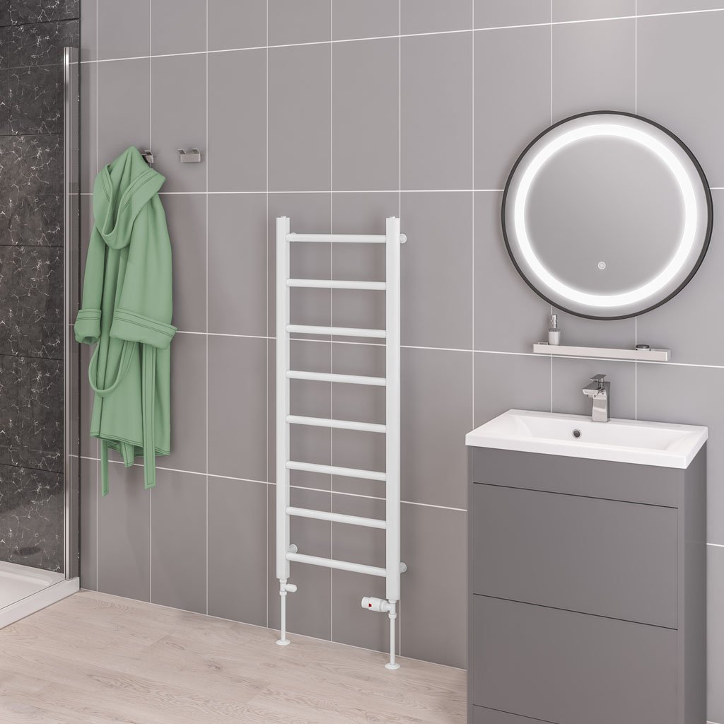Eastbrook Tuscan Straight Gloss White Towel Rails