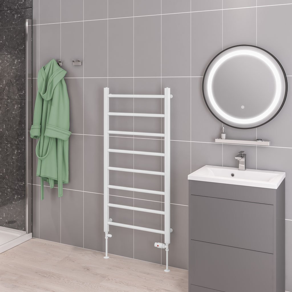 Eastbrook Tuscan Straight Gloss White Towel Rails