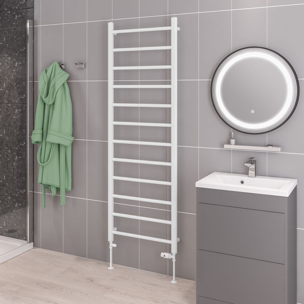 Eastbrook Tuscan Straight Gloss White Towel Rails
