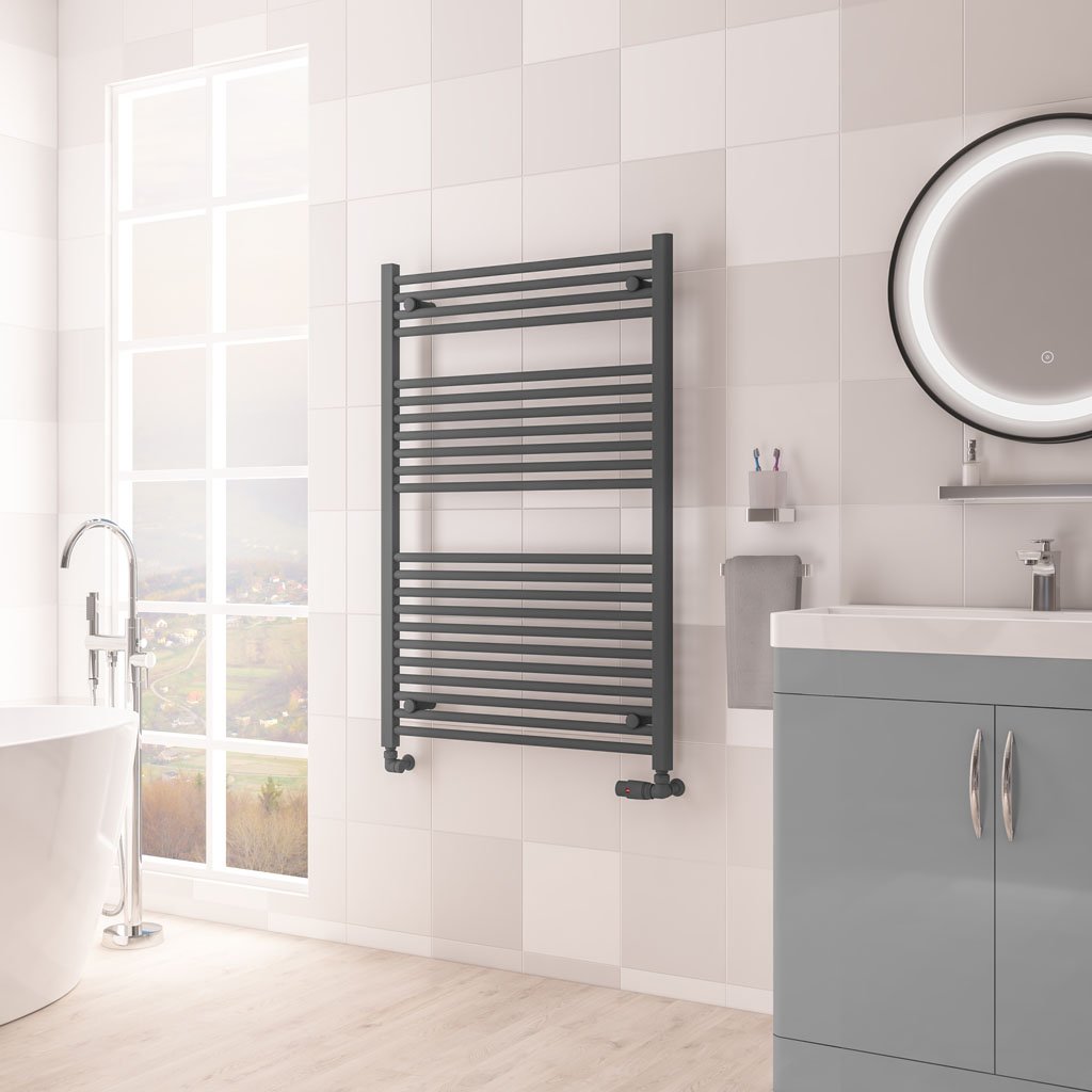 Eastbrook Biava Hidden Vent Straight Matt Anthracite Towel Rails