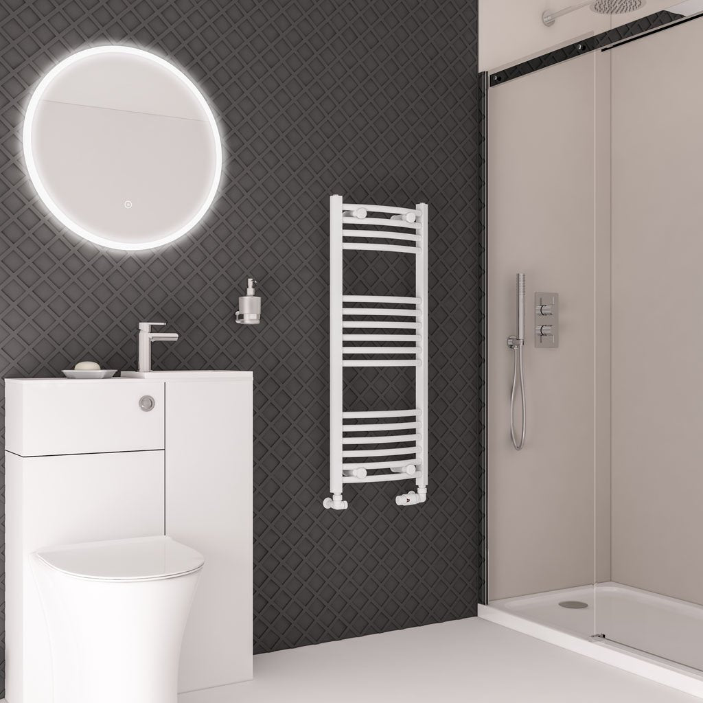 Eastbrook Wingrave Curved Gloss White Towel Rails