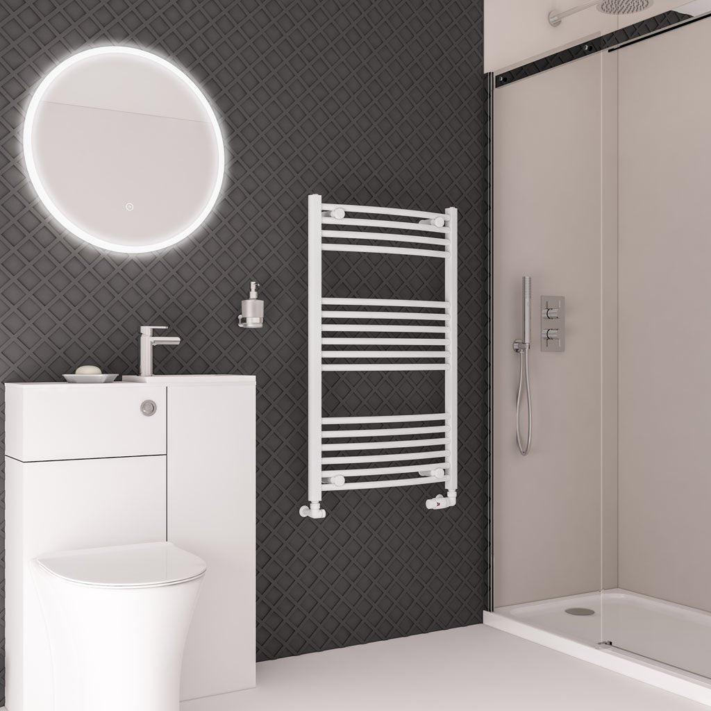 Eastbrook Wingrave Curved Gloss White Towel Rails