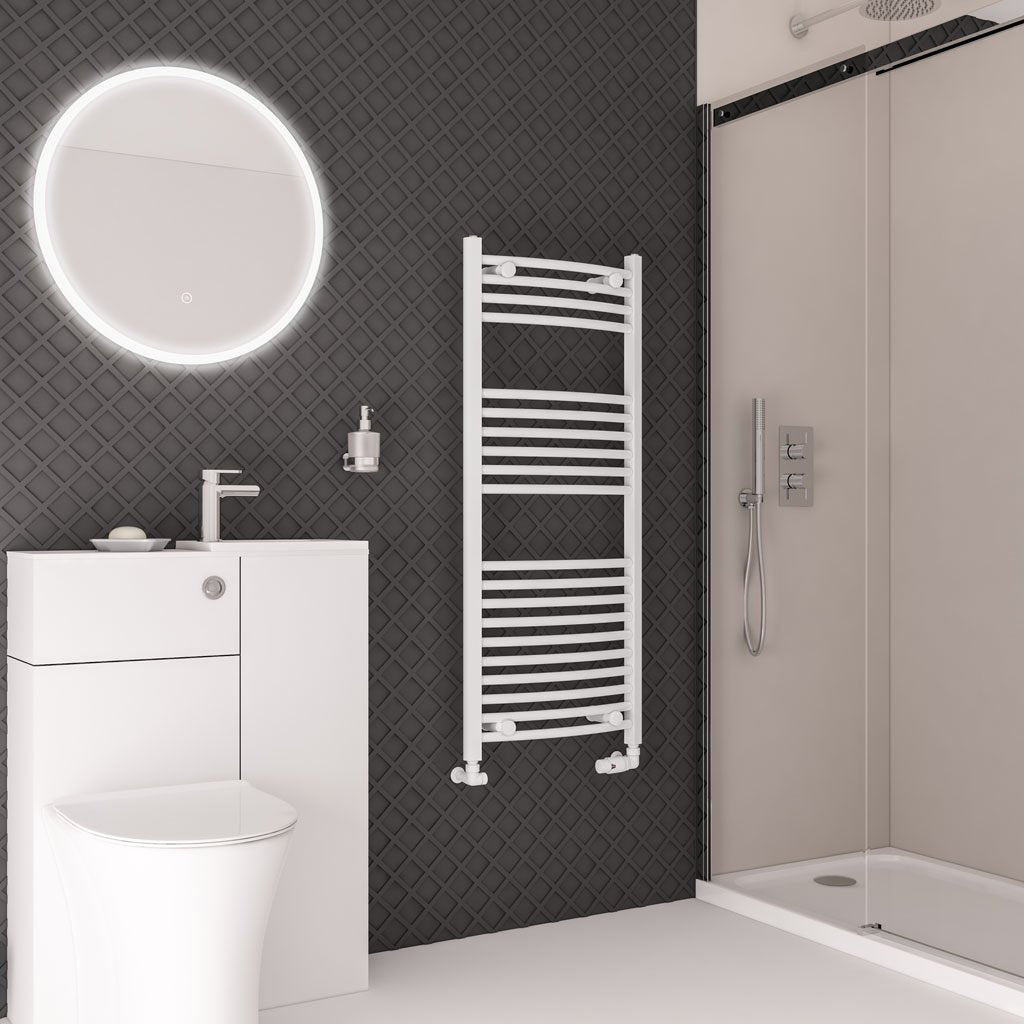 Eastbrook Wingrave Curved Gloss White Towel Rails