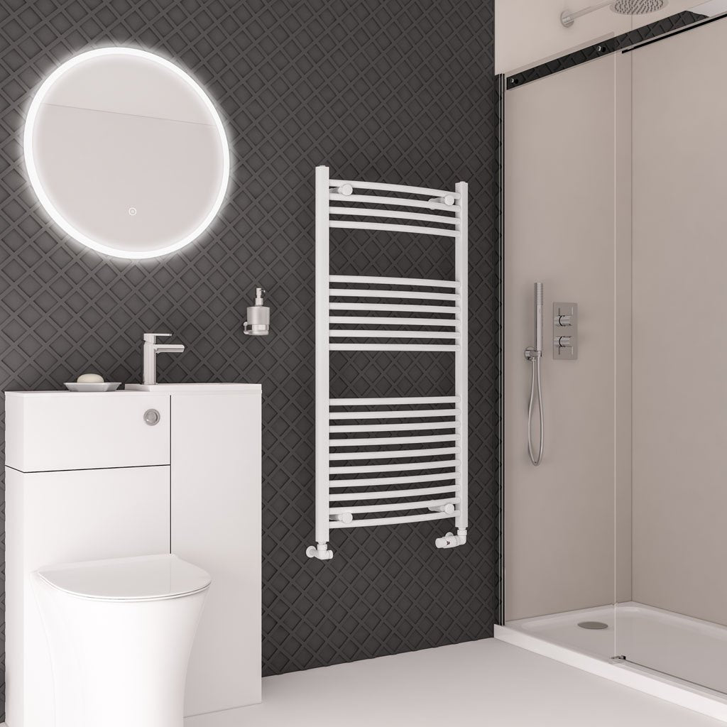 Eastbrook Wingrave Curved Gloss White Towel Rails