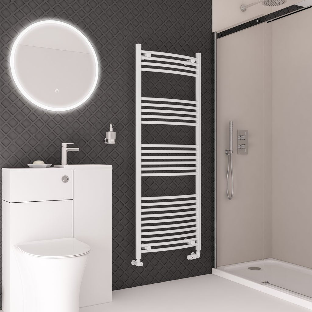 Eastbrook Wingrave Curved Gloss White Towel Rails