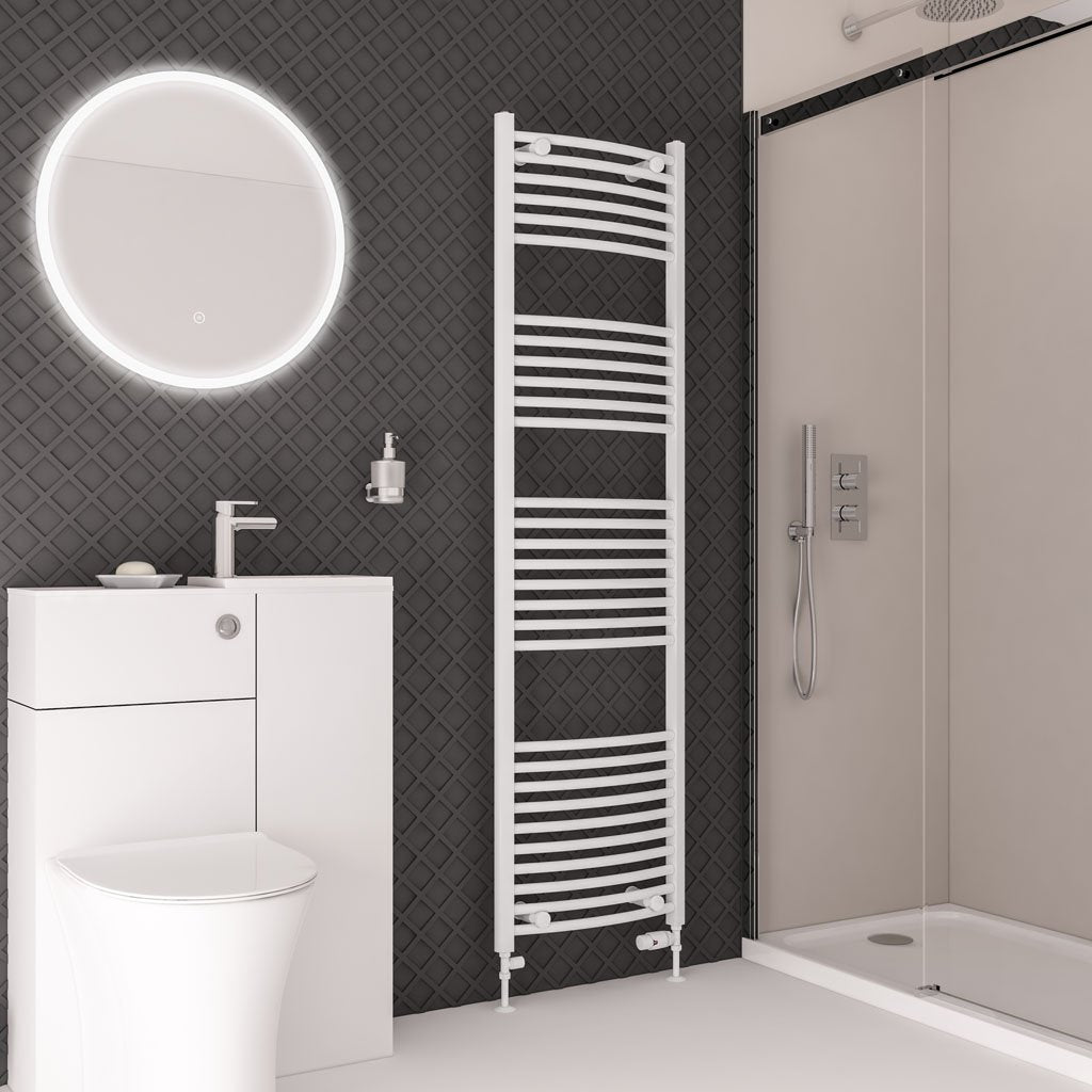Eastbrook Wingrave Curved Gloss White Towel Rails