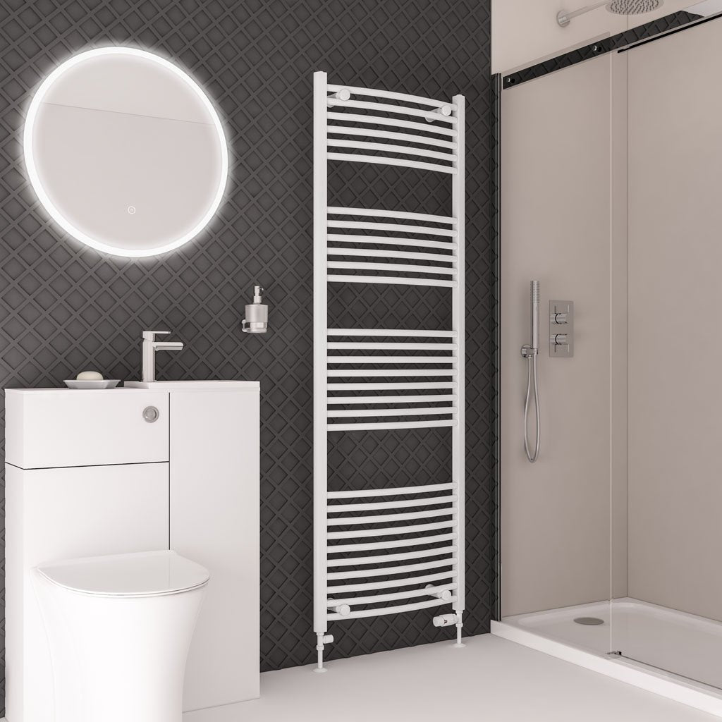 Eastbrook Wingrave Curved Gloss White Towel Rails