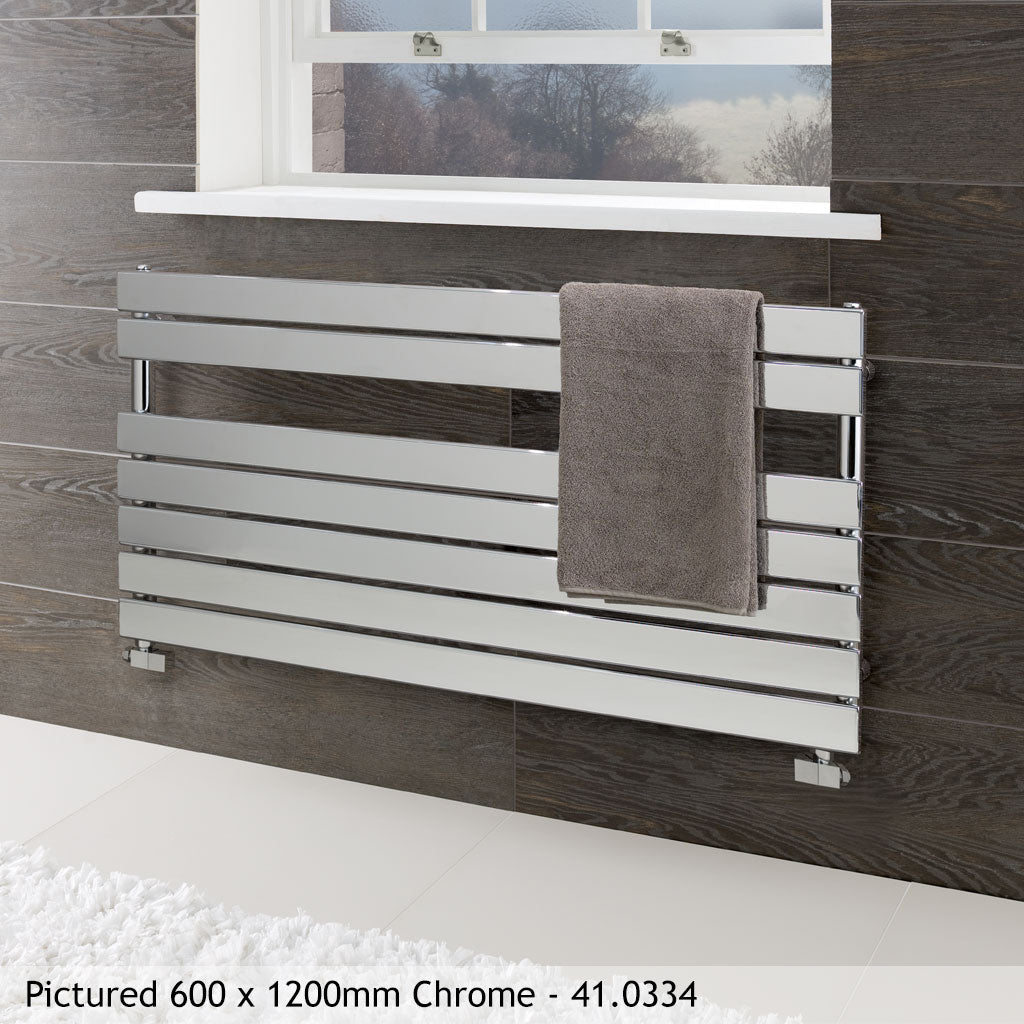 Eastbrook Staverton Electric Straight Chrome Tube on Tube Designer Towel Rail 600mm x 400mm