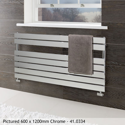 Eastbrook Staverton Electric Straight Chrome Tube on Tube Designer Towel Rail 600mm x 400mm