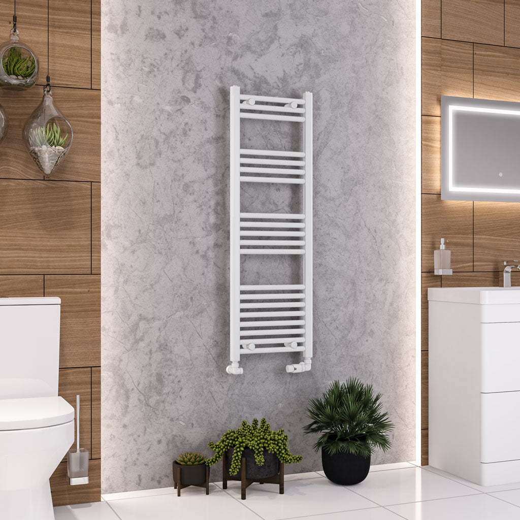 Eastbrook Wendover Straight Gloss White Towel Rails - Various Sizes 1200mm x 400mm