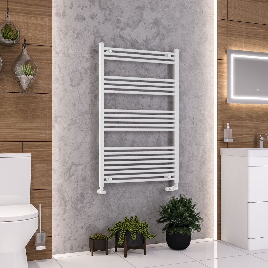 Eastbrook Wendover Straight Gloss White Towel Rails - Various Sizes 1200mm x 750mm