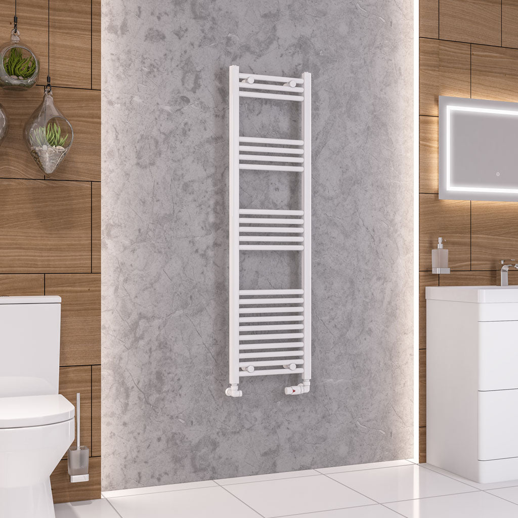 Eastbrook Wendover Straight Gloss White Towel Rails - Various Sizes 1400mm x 300mm