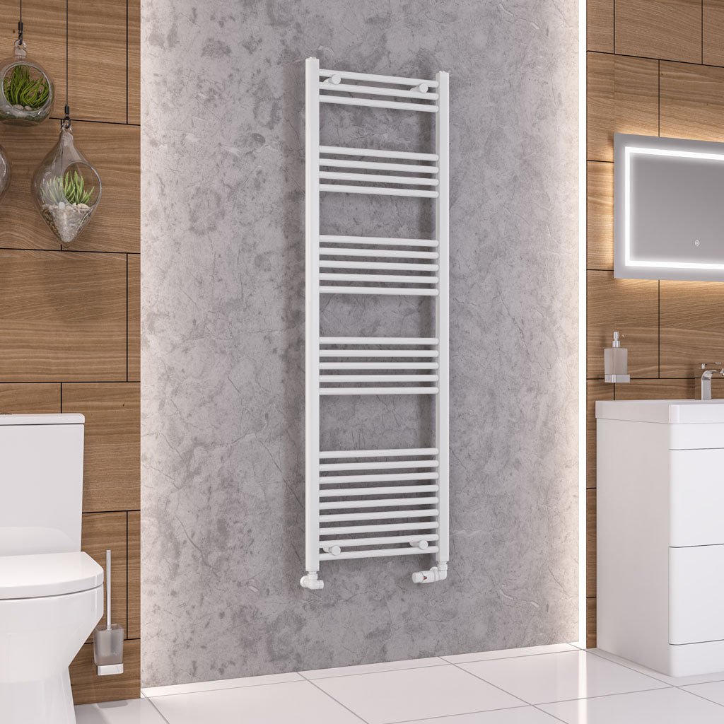 Eastbrook Wendover Straight Gloss White Towel Rails - Various Sizes 1600mm x 400mm