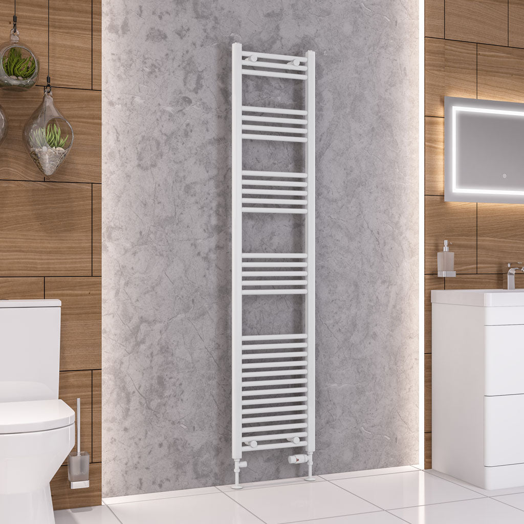 Eastbrook Wendover Straight Gloss White Towel Rails - Various Sizes 1800mm x 300mm
