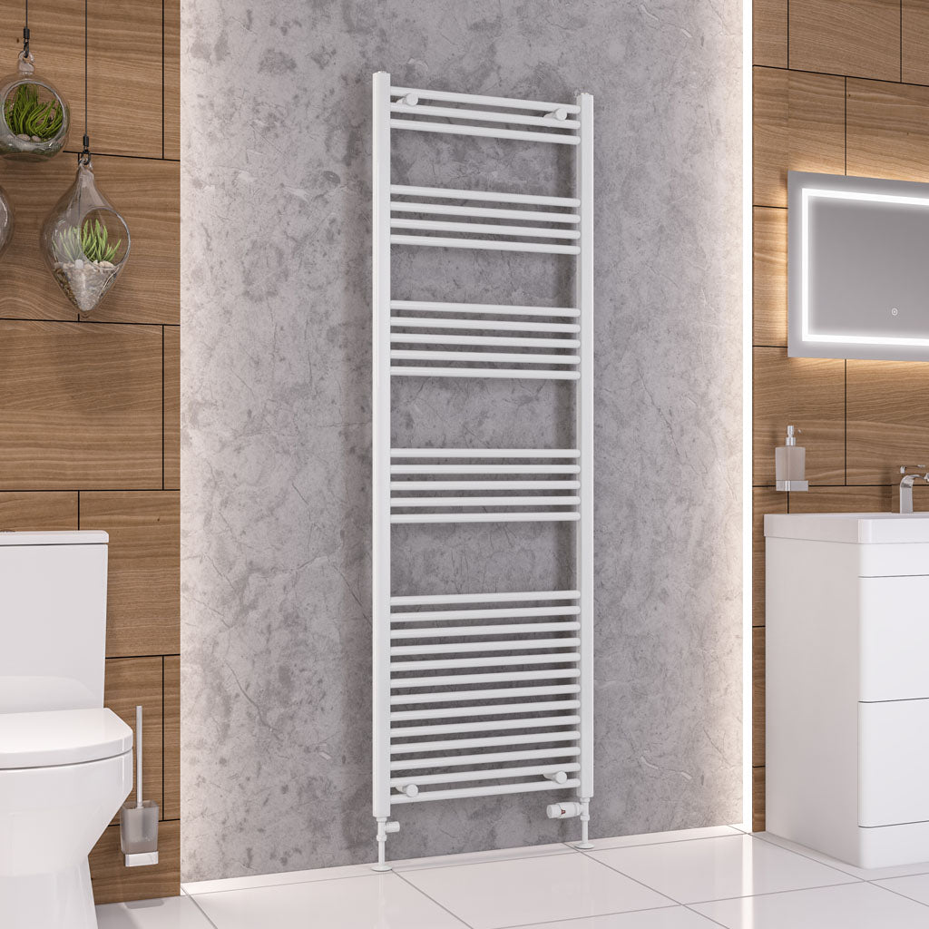 Eastbrook Wendover Straight Gloss White Towel Rails - Various Sizes 1800mm x 500mm