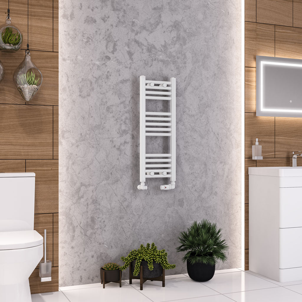 Eastbrook Wendover Straight Gloss White Towel Rails - Various Sizes 800mm x 300mm