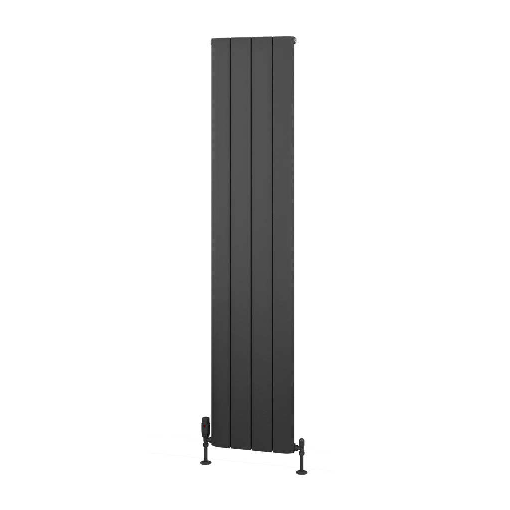 Eastbrook Withington Matt Anthracite Vertical Aluminium Radiator 1800mm High x 375mm Wide Cut Out Image