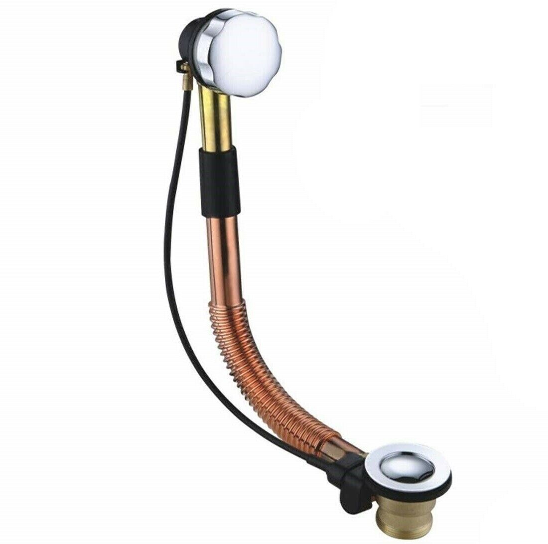 Heavy Duty Fully Adjustable Chrome Concealed Bath Overflow and Pop-Up ...