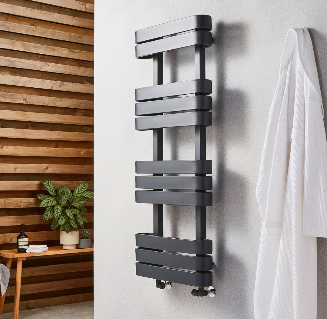 Kartell Tampa Matt Anthracite Designer Towel Rail 1200mm x 500mm TAM1200-500A