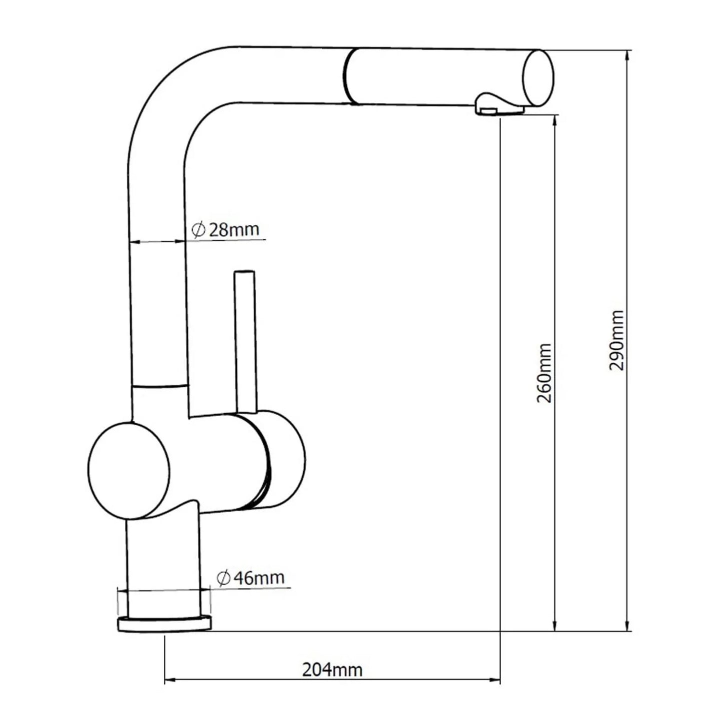 Reginox SONORAN Single Lever Pull Out Spray Spout Kitchen Mixer Tap In Chrome