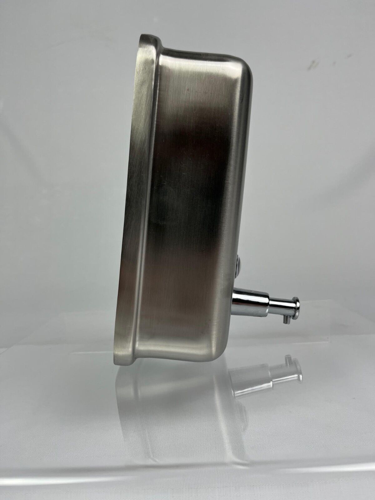 Saneux Stainless Steel Wall Mounted Soap Dispenser Side Image 1 SH01013