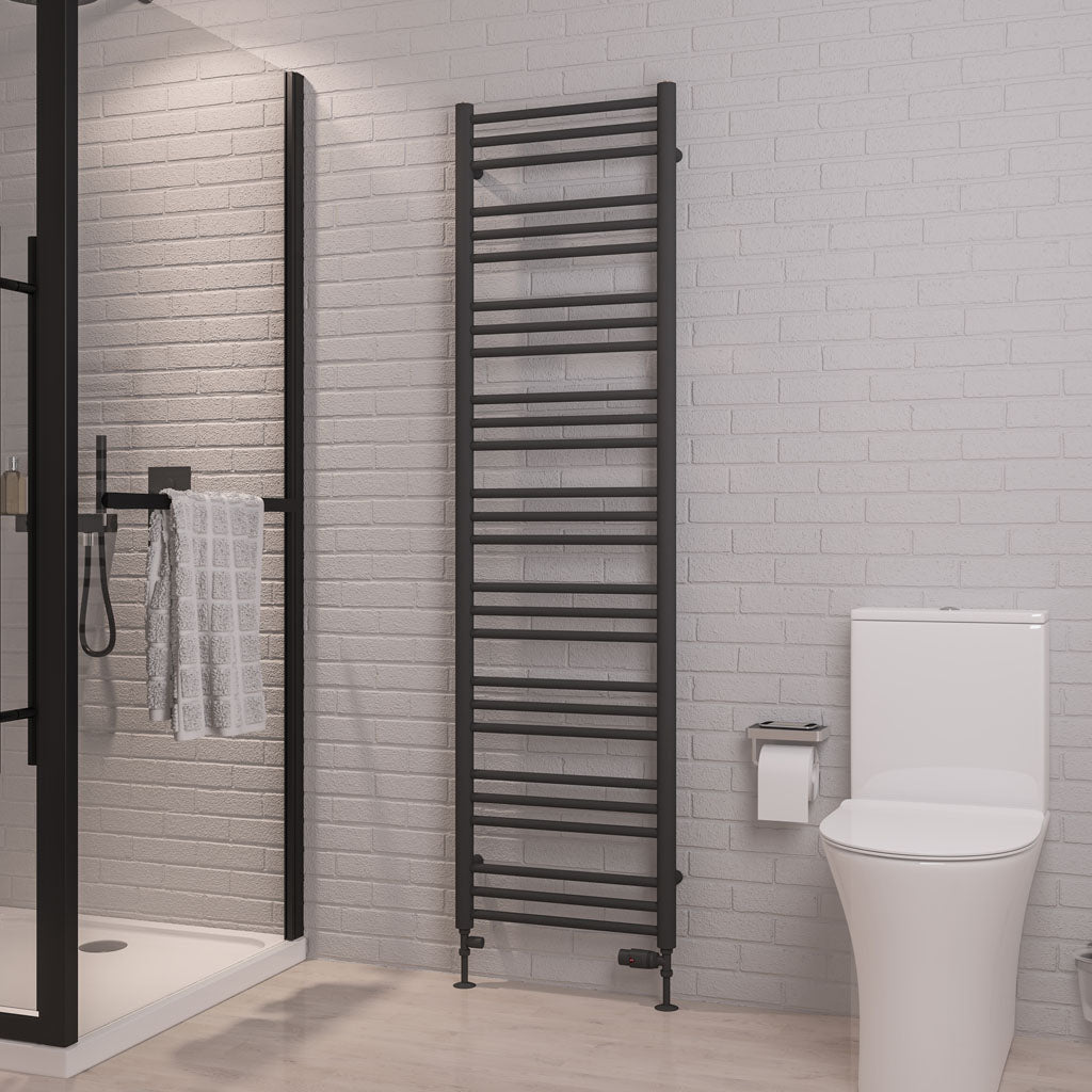 Eastbrook Corinium Electric Round Straight Matt Anthracite Towel Rail 1800mm x 500mm 89.1558-ELE