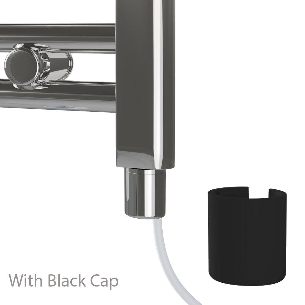 Eastbrook Corinium Electric Round Straight Matt Black Towel Rail 1200mm x 500mm 89.1562-ELE-8.017-8.030