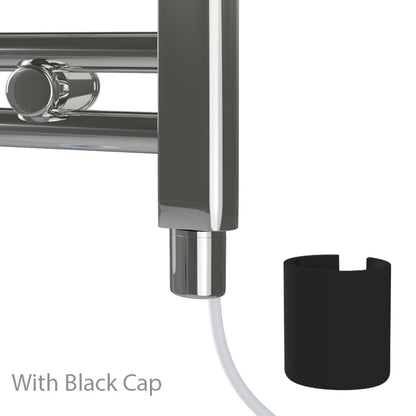 Eastbrook Corinium Electric Round Straight Matt Black Towel Rail 1200mm x 500mm 89.1562-ELE-8.017-8.030