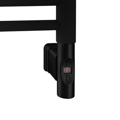 Eastbrook Corinium Electric Round Straight Matt Black Towel Rail 1200mm x 500mm 89.1562-ELE-8.449
