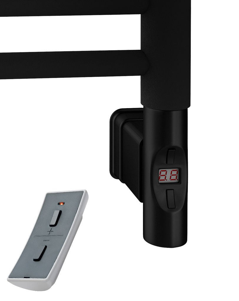 Eastbrook Corinium Electric Round Straight Matt Black Towel Rail 1200mm x 500mm 89.1562-ELE-8.514